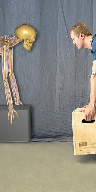 Digitale Menschmodelle ermöglichen das Nachbilden realer Bewegungen und die Berechnung interner sowie externer Belastungen.